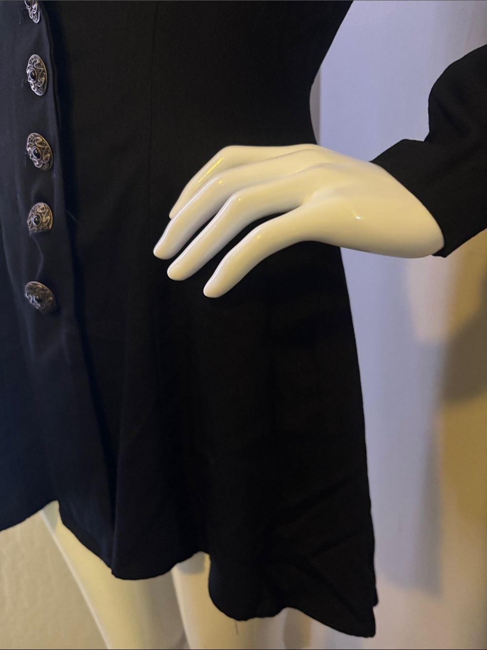 Addiction Women's Black Asymmetrical Blazer with Decorative Buttons - Picture 5 of 9